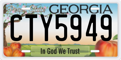 GA license plate CTY5949