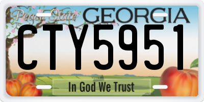 GA license plate CTY5951