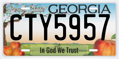 GA license plate CTY5957