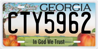 GA license plate CTY5962