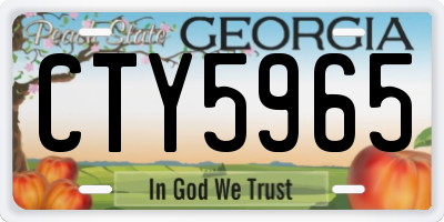 GA license plate CTY5965