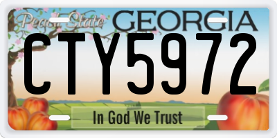 GA license plate CTY5972