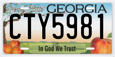 GA license plate CTY5981