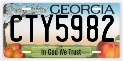 GA license plate CTY5982