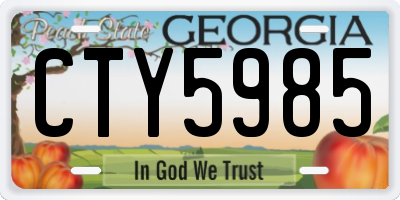 GA license plate CTY5985