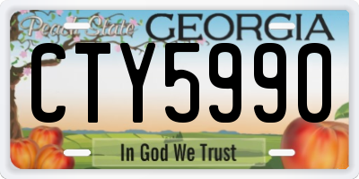 GA license plate CTY5990