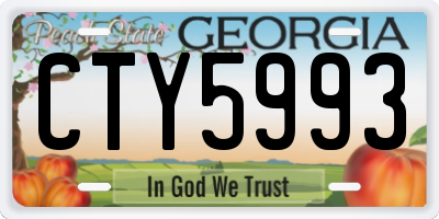 GA license plate CTY5993