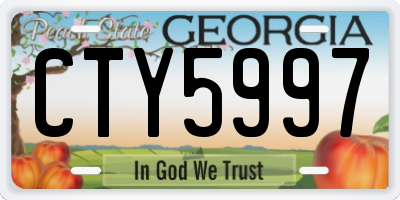 GA license plate CTY5997