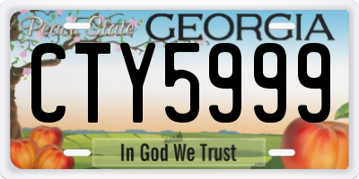 GA license plate CTY5999