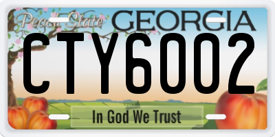 GA license plate CTY6002