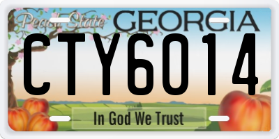 GA license plate CTY6014