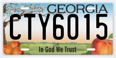 GA license plate CTY6015