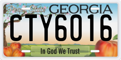 GA license plate CTY6016