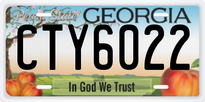 GA license plate CTY6022