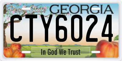 GA license plate CTY6024