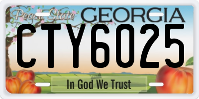 GA license plate CTY6025