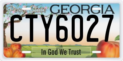 GA license plate CTY6027