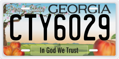 GA license plate CTY6029