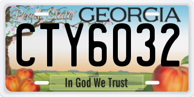 GA license plate CTY6032