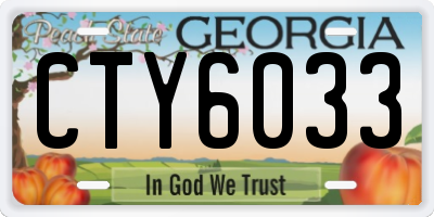 GA license plate CTY6033