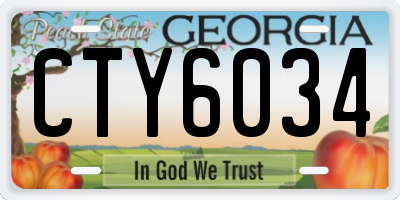 GA license plate CTY6034