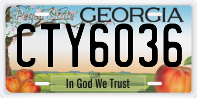 GA license plate CTY6036