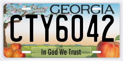 GA license plate CTY6042