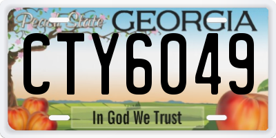 GA license plate CTY6049