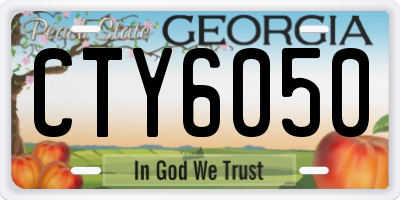 GA license plate CTY6050