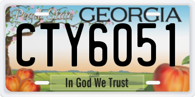 GA license plate CTY6051