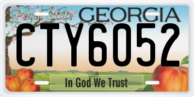 GA license plate CTY6052