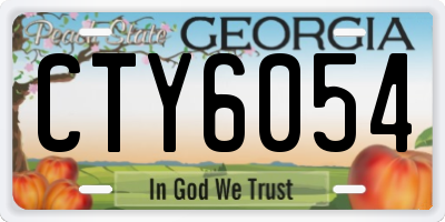 GA license plate CTY6054