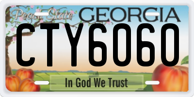 GA license plate CTY6060