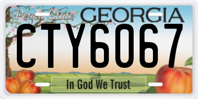 GA license plate CTY6067
