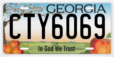 GA license plate CTY6069