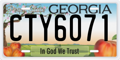 GA license plate CTY6071