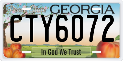 GA license plate CTY6072