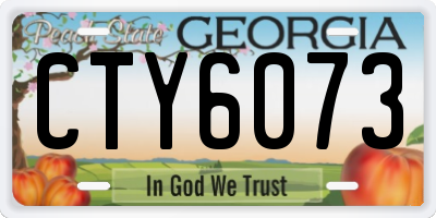 GA license plate CTY6073
