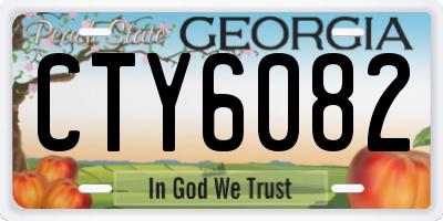 GA license plate CTY6082