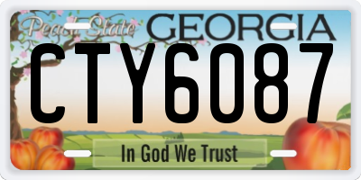 GA license plate CTY6087