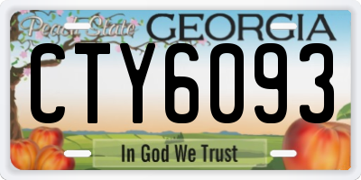 GA license plate CTY6093