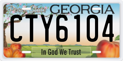 GA license plate CTY6104