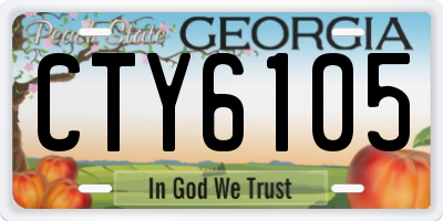 GA license plate CTY6105