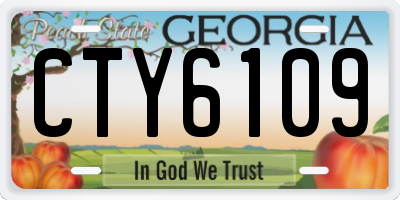 GA license plate CTY6109