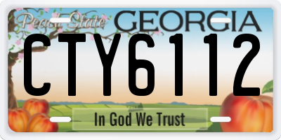 GA license plate CTY6112