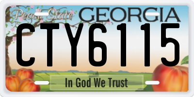GA license plate CTY6115