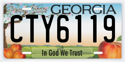 GA license plate CTY6119