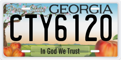 GA license plate CTY6120