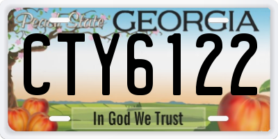 GA license plate CTY6122