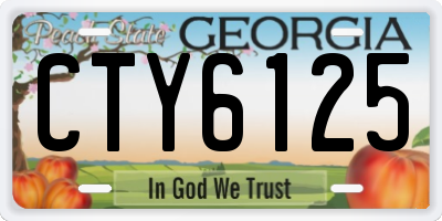 GA license plate CTY6125
